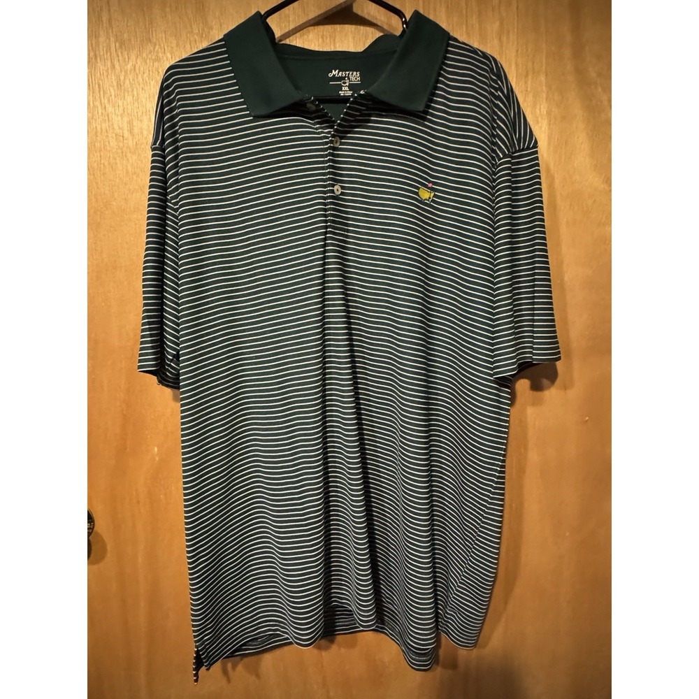 Master Tech Polo Shirt Short Sleeve XXL Green Striped